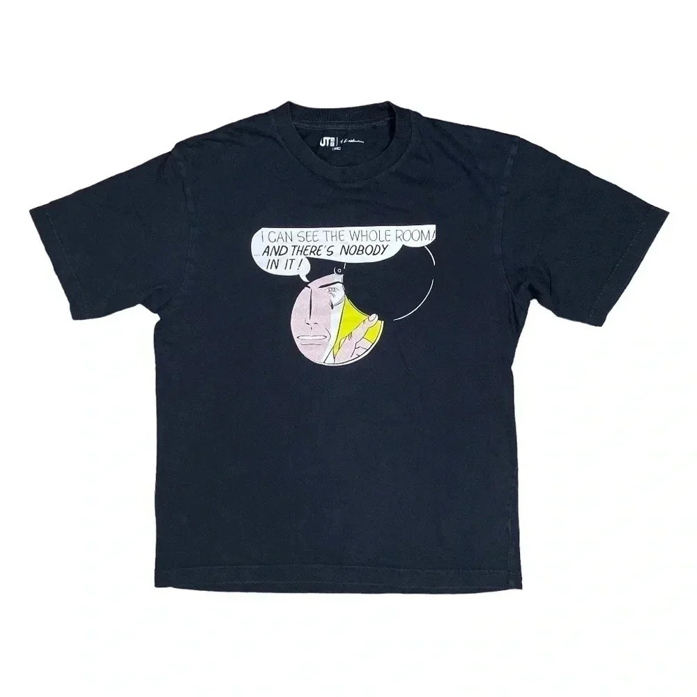 Uniqlo Roy Lichtenstein I  Can See the Whole Pop Art Black T Shirt Mens XS